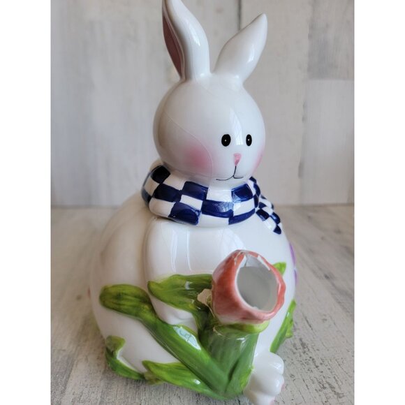 Mercuries Rabbit bunny AS IS Teapot spring tulip - Picture 6 of 16